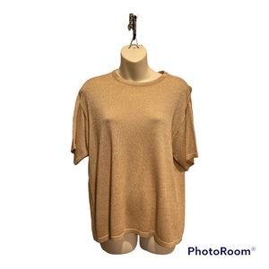 Jenny Buchanan Gold metallic top. Short sleeve size large